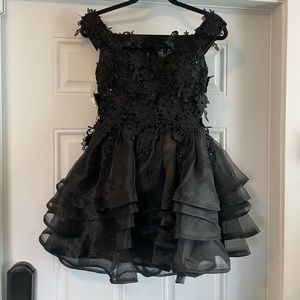 Black Floral Homecoming Dress